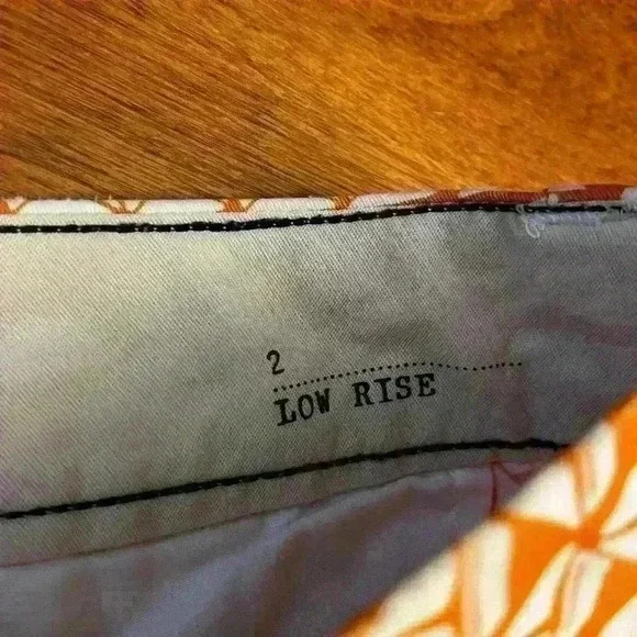 Land’S End Canvas Shorts Size 2 EUC orange-white Summer Lightweight Super Cute - Picture 3 of 6